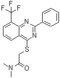 CAS 登录号：606131-37-7， N,N-二甲基-2-[[2-苯基-8-(三氟甲基)-4-喹唑啉基]硫代]-乙酰胺