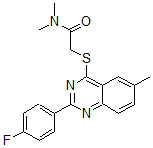 CAS#: 606131-44-6， 2-[[2-(4-Fluorophenyl)-6-Methyl-4-Quinazolinyl]Thio]-N,N-Dimethyl-Acetamide