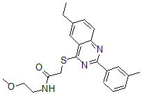 CAS 登录号：606134-64-9， 2-[[6-乙基-2-(3-甲基苯基)-4-喹唑啉基]硫代]-N-(2-甲氧基乙基)-乙酰胺