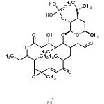 CAS 登录号：60802-40-6， (14E)-3-乙基-7-羟基-2,8,12,16-四甲基-5,13-二氧代-9-[[3,4,6-三脱氧-3-(二甲基氨基)-2-O-膦酰-beta-D-木糖基-己糖吡喃糖苷]氧基]-4,17-二氧杂双环[14.1.0]十七碳-14-烯-10-乙醛钠盐(1:1)