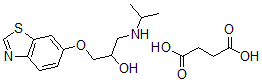 CAS 登录号：61481-23-0， 1-(1,3-苯并噻唑-6-基氧基)-3-(丙-2-基氨基)丙-2-醇丁二酸盐