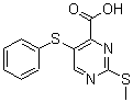 CAS 登录号:61727-07-9, 2-(甲硫基)-5-(苯基硫代)-4-嘧啶羧酸