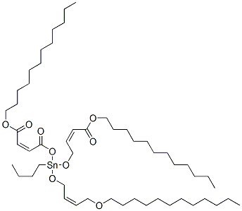 CAS 登录号：62149-82-0， (Z,Z,Z)-6-丁基-6-[[4-(十二烷氧基)-1,4-二氧代丁-2-烯基]氧基]-5,7,12-三氧杂-6-锡杂二十四碳-2,9-二烯酸十二烷基酯