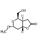 CAS 登录号：62158-33-2， (3aS,4R,6R,7aR)-4-(羟基甲基)-6-甲氧基-3,3A,4,6,7,7A-六氢呋喃并[3,2-c]吡喃-2-酮