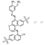 CAS 登录号：6226-70-6， 二钠8-[(4-氨基-3-甲氧基苯基)偶氮]-6-乙氧基-5-[(2-羟基-6-磺酸-1-萘基)偶氮]-2-萘磺酸酯