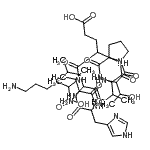 CAS 登录号：62526-81-2， 6-氨基-2-[[2-[[2-[[1-[2-[[2-[[2-[(2-氨基-3-甲基-丁酰基)氨基]-3-(1H-咪唑-4-基)丙酰]氨基]-4-甲基-戊酰]氨基]-3-羟基-丁酰基]吡咯烷-2-羰基]氨基]-3-甲基-丁酰基]氨基]-5-羟基-5-氧代-戊酰]氨基]己酸