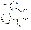 CAS 登录号：62538-94-7， 9-乙酰基-3-甲基-9H-二苯并[b,f]咪唑并[1,2-d][1,4]二氮杂卓