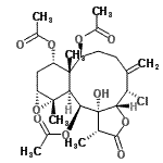 CAS 登录号：62950-37-2， (1R,3aR,4S,8S,8aS,9S,11R,12S,12aS,13S,13aR)-4-氯-13A-羟基-1,8A,12-三甲基-5-亚甲基-2-氧代十六氢-11,12-环氧苯并[4,5]环癸[1,2-b]呋喃-8,9,13-三基三乙酸酯