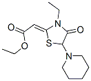 CAS 登录号：63250-48-6， (Z)-(3-乙基-4-氧代-5-哌啶-1-基噻唑烷-2-亚基)乙酸乙酯