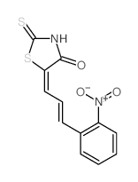 CAS 登录号：6329-19-7， (5E)-5-[(E)-3-(2-硝基苯基)丙-2-烯亚基]-2-巯基-噻唑烷-4-酮