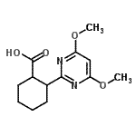 结构式 CAS# 633320-99-7, 2-(4,6-二甲氧基-2-嘧啶基)环己烷羧酸