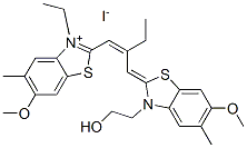 CAS#: 63815-94-1， 3-Ethyl-2-[2-[[3-(2-Hydroxyethyl)-6-Methoxy-5-Methyl-3H-Benzothiazol-2-Ylidene]Methyl]But-1-Enyl]-6-Methoxy-5-Methylbenzothiazolium Iodide