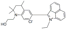 CAS 登录号:63817-45-8, 1-乙基-2-(1,2,3,4-四氢-1-(2-羟基乙基)-2,2,4-三甲基-6-喹啉基)苯并(cd)吲哚鎓氯化物