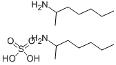 structure of CAS# 6411-75-2, (+/-)-2-Aminoheptane Sulfate;1-Methylhexylammonium Sulfate;Tuamine Sulfate;Tuaminoheptane Sulfate