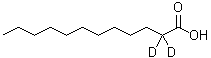 结构式 CAS# 64118-39-4, (2,2-<sup>2</sup>H<sub>2</sub>)十二烷酸