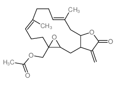 CAS 登录号：64180-71-8， 1alpha-乙酰氧基甲基-2,3,6,7,10,10A,13,13A,14,14alpha-十氢-5,9-二甲基-13-亚甲基环氧乙烷并[4,5]环十四烷并[1,2-b]呋喃-12(1aH)-酮
