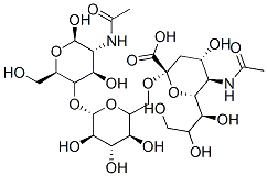 CAS 登录号：64364-50-7， (2R,4S,5R,6R)-5-乙酰氨基-2-[[(2R,3S,4S,5R,6S)-6-[(2R,3S,4R,5R,6R)-5-乙酰氨基-4,6-二羟基-2-(羟基甲基)四氢吡喃-3-基]氧基-3,4,5-三羟基-四氢吡喃-2-基]甲氧基]-4-羟基-6-[(1S,2R)-1,2,3-三羟基丙基]四氢吡喃-2-羧酸