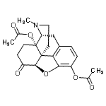 CAS 登录号：64643-76-1， (5alpha)-17-甲基-6-氧代-4,5-环氧吗喃-3,14-二基二乙酸酯