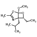 CAS 登录号：647012-62-2， (1R,5S,7R)-7-乙基-1-异丁基-5-甲氧基-3-甲基-4,6-二氧杂-2-氮杂双环[3.2.0]庚-2-烯
