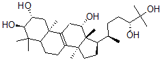 CAS 登录号：64971-22-8， (2R,3R,10S,12S,13R,14R,17R)-17-[(2R,5R)-5,6-二羟基-6-甲基-庚烷-2-基]-4,4,10,13,14-五甲基-2,3,5,6,7,11,12,15,16,17-十氢-1H-环戊并[a]菲-2,3,12-三醇
