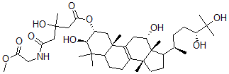 CAS 登录号：64971-23-9， (24R)-5alpha-羊毛甾-8-烯-2alpha,3beta,12alpha,24,25-五醇 2-[3-羟基-5-[(2-甲氧基-2-氧代乙基)氨基]-3-甲基-5-氧代戊酸酯]
