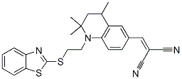 CAS 登录号：65208-30-2， [[1-[2-(2-苯并噻唑基硫代)乙基]-1,2,3,4-四氢-2,2,4-三甲基喹啉-6-基]亚甲基]丙二腈