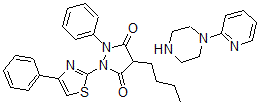 CAS 登录号：66181-60-0， 4-丁基-1-苯基-2-(4-苯基-1,3-噻唑-2-基)吡唑烷-3,5-二酮,1-吡啶-2-基哌嗪