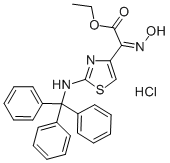 CAS 登录号：66339-00-2， (Z)-alpha-(羟基亚胺)-2-(三苯甲基氨基)噻唑-4-乙酸乙酯盐酸盐