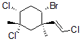 CAS 登录号：66389-40-0， (1S,2R,4S,5S)-4-溴-1,2-二氯-5-[(E)-2-氯乙烯基]-1,5-二甲基环己烷