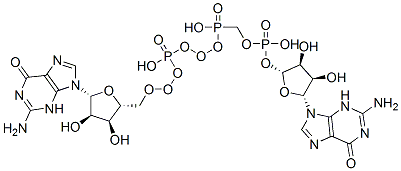 CAS 登录号：6674-45-9， [[[(2R,3S,4R,5R)-5-(2-氨基-6-氧代-3H-嘌呤-9-基)-3,4-二羟基四氢呋喃-2-基]甲氧基-羟基磷酰]氧基-羟基磷酰][(2R,3S,4R,5R)-5-(2-氨基-6-氧代-3H-嘌呤-9-基)-3,4-二羟基四氢呋喃-2-基]甲基磷酸氢酯