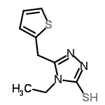 结构式 CAS# 667435-85-0, 4-乙基-5-(2-噻吩基甲基)-4H-1,2,4-三唑-3-硫醇
