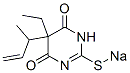CAS 登录号：66968-72-7， 5-乙基-5-(1-甲基-2-丙烯基)-2-钠硫基-4,6(1H,5H)-嘧啶二酮