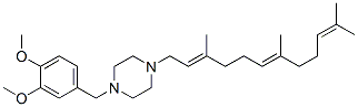 CAS 登录号:67351-18-2, 1-(3,4-二甲氧基苄基)-4-(3,7,11-三甲基-2,6,10-十二碳三烯基)哌嗪
