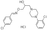 CAS#: 67568-62-1， 4-Chloro-Benzaldehyde O-[3-[4-(2-Chlorophenyl)-1-Piperazinyl]-2-Hydroxypropyl]Oxime Hydrochloride (1:1)
