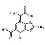 CAS 登录号：67637-75-6， 7-(1-羧基乙基)-2-甲基-4-氧代-4,7-二氢噻吩并[2,3-b]吡啶-5-羧酸