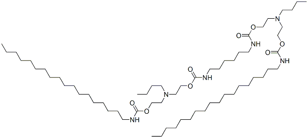 CAS 登录号：67892-94-8， 14-丁基-10,18-二氧代-11,17-二氧杂-2,9,14,19-四氮杂三十七烷酸 2-[丁基[2-[[(十八烷基氨基)羰基]氧基]乙基]氨基]乙基酯