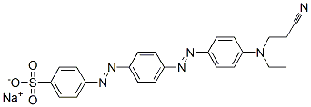 CAS 登录号：67906-53-0， 4-[[4-[[4-[(2-氰基乙基)乙基氨基]苯基]偶氮]苯基]偶氮]-苯磺酸钠盐