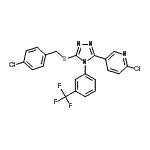 CAS 登录号：680216-98-2， 2-氯-5-{5-[(4-氯苄基)硫基]-4-[3-(三氟甲基)苯基]-4H-1,2,4-三唑-3-基}吡啶