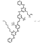 CAS 登录号：68025-20-7， 二钠5-({4-苯胺基-6-[2-(2-羟基乙氧基)乙氧基]-1,3,5-三嗪-2-基}氨基)-2-[(E)-2-(4-{[4-苯胺基-6-(2-羟基丙氧基)-1,3,5-三嗪-2-基]氨基}-2-磺酸苯基)乙烯基]苯磺酸酯