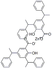 CAS 登录号:68083-98-7, 3,5-二(1-苯基乙基)水杨酸锌(2+)