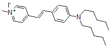 CAS 登录号:68107-19-7, 4-(2-(4-(二戊基氨基)苯基)乙烯基)-1-甲基-吡啶鎓碘化物