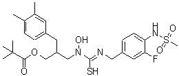 CAS 登录号：681810-30-0， N-{2-(3,4-二甲基苄基)-3-[(2,2-二甲基丙烷酰基)氧基]丙基}-N'-{3-氟-4-[(甲基磺酰基)氨基]苄基}-N-羟基硫代氨基亚胺酸