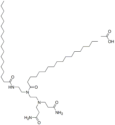 CAS 登录号：68214-52-8， N-[2-[二(3-氨基-3-氧代丙基)氨基]乙基]-N-[2-(硬脂酰氨基)乙基]硬脂酰胺单乙酸盐