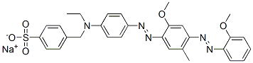 CAS 登录号：68227-59-8， 4-[[乙基[4-[[2-甲氧基-4-[(2-甲氧基苯基)偶氮]-5-甲基苯基]偶氮]苯基]氨基]甲基]苯磺酸钠盐