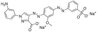 CAS 登录号：68227-66-7， 1-(3-氨基苯基)-4-[[2-甲氧基-4-[(3-磺酸基苯基)偶氮]苯基]偶氮]-1H-吡唑-3-羧酸二钠