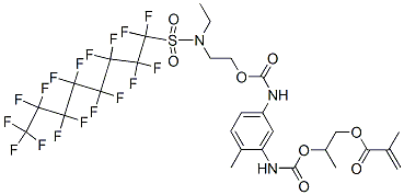 CAS 登录号：68298-72-6， 2-[[[[5-[[[2-[乙基[(十七氟辛基)磺酰基]氨基]乙氧基]羰基]氨基]-2-甲基苯基]氨基]羰基]氧基]丙基甲基丙烯酸酯