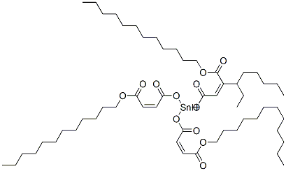 CAS 登录号：68406-52-0， (Z,Z,Z)-6-[[4-(十二烷氧基)-1,4-二氧代丁-2-烯基]氧基]-6-辛基-4,8,11-三氧代-5,7,12-三氧杂-6-锡杂二十四碳-2,9-二烯酸十二烷基酯