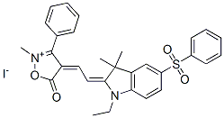 CAS 登录号：68516-61-0， 4-[[1-乙基-1,3-二氢-3,3-二甲基-5-(苯基磺酰基)-2H-吲哚-2-亚基]亚乙基]-4,5-二氢-2-甲基-5-氧代-3-苯基异恶唑鎓碘化物