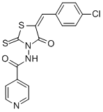 CAS 登录号：68710-99-6， N-(5-((4-氯苯基)亚甲基)-4-氧代-2-硫代-3-噻唑烷基)-4-吡啶甲酰胺