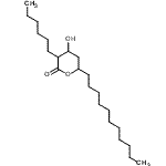 CAS 登录号:68711-33-1, 3-己基-4-羟基-6-十一烷基四氢-2H-吡喃-2-酮